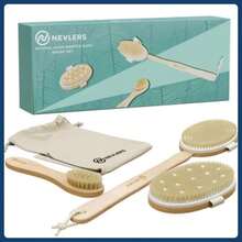 Exfoliating Dry Body Brush Set With Boar Bristles For Spa-Like Skin Care