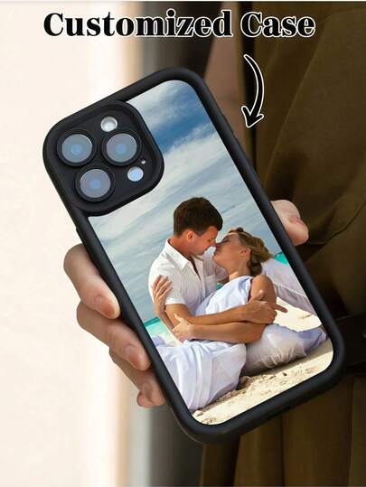 1pc Customized Phone Case Compatible With Apple 17, 16, 15, 14, 13, 12, 11 Plus Pro Max Pro, OPPO, Redmi, DIY Pattern, Black, White, Burgundy, Brown, Shock-Proof Protective Cover, Suitable As Anniversary, Thanksgiving, Christmas, Wedding, Birthday Gift For Family, Friends, Couples