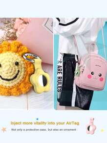 1pc Airtag Holder Compatible With Apple Air Tag,Flower Keychain AirTags Case With Anti-Lost Key Ring, Protective AirTag Keychain Cover, Finder Items For Pets, Keys, Backpacks