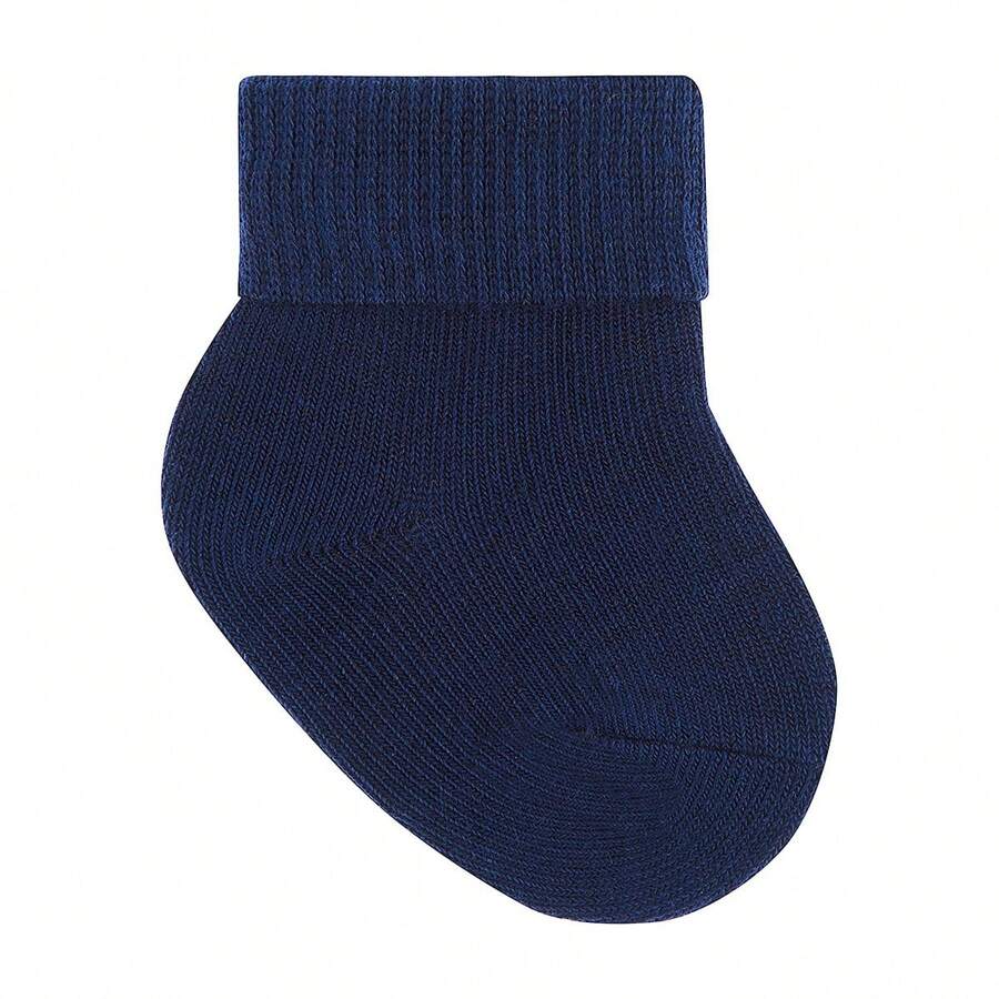 Plain Socks With Cotton Trim For Boys And Girls - 藏蓝色 - 查看 1