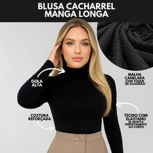 KIT 3 Women's Blouse Women's Cold Weather Blouse Women's Turtleneck Blouse Cacharrel Blouses - 因此 + 米色 + 瑪薩拉色 - 查看 5