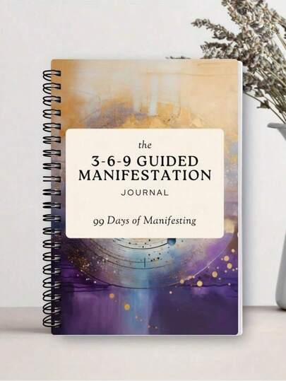 Un diario de deseos de 369, un cuaderno de trabajo de 99 días lleno de afirmaciones espirituales, enfocado en métodos de atracción, registro diario para atraer riqueza, amor, prosperidad, salud emocional y la realización de los deseos talla grande profundos.