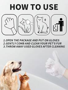 10 piezas Toallitas para mascotas, Guantes de baño sin agua para gatos y perros, Limpieza corporal completa, Hidratante, Limpieza en seco, Toallitas para mascotas, Guantes de baño sin agua, Baño para gatos, Toallitas para mascotas, Perros, Limpieza en seco, Guantes, Eliminación de olores, Desodorización, Solución de limpieza sin agua