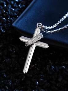 Minimalist Silver Cross Pendant Necklace With Ring Detail - Sleek Design For Timeless Faith - Inspired Style, Perfect For Daily Wear & Gifting, Unisex Appeal