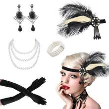 1920s Women's Party Accessories Set, Flapper Costume Accessories Roaring 20s Ladies Accessories Flapper Headpiece - 彩色 - 查看 59