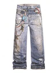 Men's 3D Digital Print Fashion Jeans