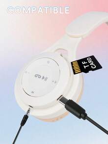 GENAI Wireless Headphones With Microphone, HiFi Stereo Sound, Foldable & Lightweight, Volume Control, 3.5mm Stereo Cable, Deep Bass, Suitable For Home, Office, Phones, Computers - Multicolor - View 7