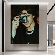 Framed 1pc Frame Canvas Wall Art - Timothee Chalamet Poster, High-Quality Print Modern Home Decor For Living Room, Bedroom, Office, Cafe - Perfect Gift For Friends, Family, Colleagues (Birthday, Holidays, Parties), Wall Decor, 2D Flat, Perfect For Room Decor - Framed(框架) - 查看 1