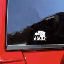 3-Inch "Adulting Irony" Sticker - Humorous - Themed Vinyl Sticker With Symbol & Text Art For Laptops, Notebooks, Water Bottles, Millennial Fans, And Fun Decor | Great For Adulting - Humor Lovers, Sarcasm Enthusiasts, And Those Into Playful Maturity Puns