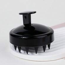 1pc Silicone Shampoo Scalp Massager, Shower Hair Brush, Soft Comb Head Cleaning Massaging Tool,Hair Brush,Comb,Hair Tools,Hair Products And Accessories For Barber Salon Beauty Travel Essentials,Back To School,Travel Holiday Essentials,Hair Accessories For Women, Home Decor, Party & Christmas Storage - 黑色 - 查看 2