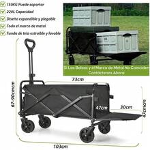 Bicicleta Plegable Portátil para Exteriores, Diseño Expandible, Puede Transportar Hasta 100kg, 360 °   Ruedas giratorias, bicicleta plegable súper práctica con ruedas, utiliza una gran cantidad de bolsas y estructuras metálicas. - 1 - Ver 3