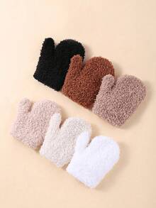 1/2 pares de luvas elásticas mágicas para bebês, luvas de malha macias para bebês do sexo feminino, luvas de malha de inverno para bebês do sexo masculino - Multicolorido - Ver 3