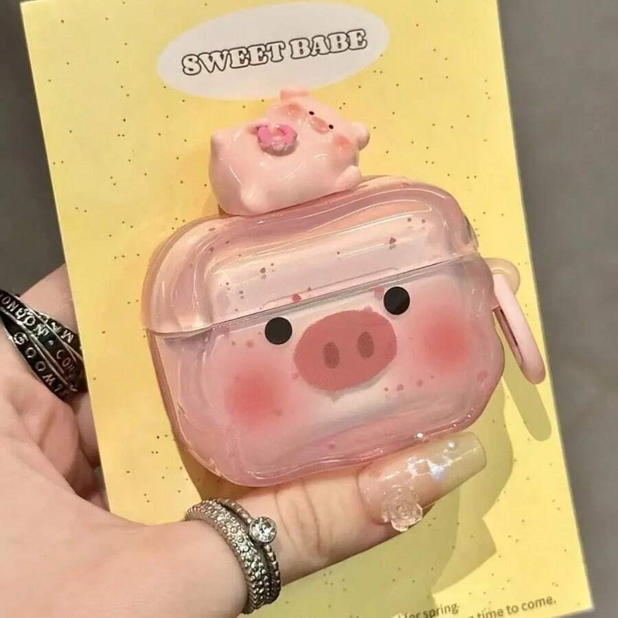 可爱猪脸设计保护壳，适用于 Apple 4/2/3 Pro 2，送给她的完美礼物