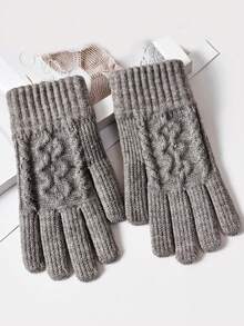 1双毛绒加厚保暖防寒户外触屏露指手套，适合年轻人针织手套，男女通用秋冬打字手套，休闲宽松款式，适合送朋友当礼物