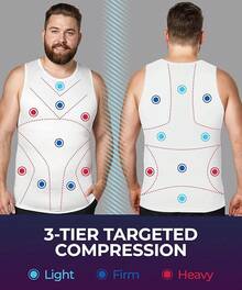 Gynecomastia Compression Shirt For Men - Slimming Undershirt Tank Top - trắng - Xem 3