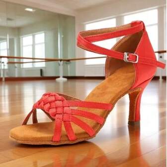 Sandalias de tacón alto de verano para interiores, tacones altos de 7 cm para mujer, zapatos de baile latino profesionales, para salón de banquetes, bodas, fiestas, zapatos de baile Sasha para mujer