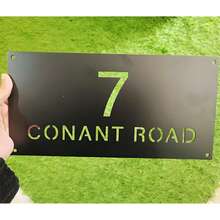 4 Size Options! Personalized Modern House Number Plate, Square Metal Address Letter Sign, Customized Metal Address Plaque, Reflective Outdoor Address Sign, Housewarming Gift - Black - View 7