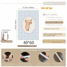 1 件复古妈妈熊和宝宝熊儿童房海报，甜美花卉儿童房装饰，男孩房间艺术，儿童房墙壁艺术，婴儿动物艺术，乡村风格 - 彩色 - 查看 14