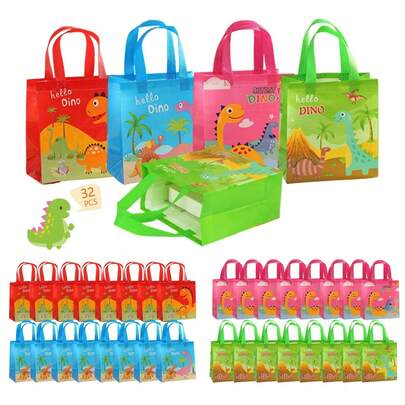32 Bolsas Dinosaurios Para Infantiles Decoracion Cumpleaños