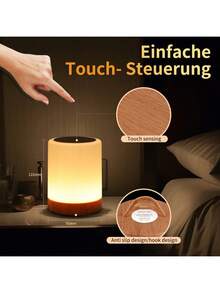 Luz LED portátil con sensor táctil, adecuada para niños y adultos, ayuda para la lactancia y el sueño, lámpara de enfermería recargable por USB, luz nocturna cálida, regulador de intensidad para el dormitorio, luz de sensor de movimiento AI para exteriores - Multicolor - Ver 1