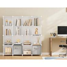 HOMIDEC Closet Organizers And Storage, 16 Cube Storage Organizer, Closet Organizer Bookshelf Cubes Shelves For Clothes, Bedroom, Kids Room, Bathroom, Wardrobe, Garment Racks, White - 透明的 - 查看 6