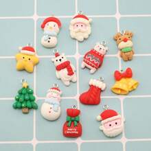 2/5/10pcs Christmas Themed Charm Pendant, Random Assorted Styles, Can Be Used For Earrings, Necklace,Christmas Gift,