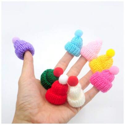 20/30/50pcs Mini Knitted Hat And Scarf Set, For Christmas Decoration, Holiday Party Decor, Gift Wrapping, Craft DIY