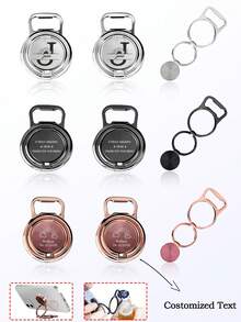 1 PC Personalized Custom Portable Metal Double-Ring Creative Foldable Metal Phone Stand – A Stylish, Multifunctional Phone Ring Holder With A Bottle Opener, Which Also Works As A Desktop Live Streaming Support Rack. Ideal For Daily Use, It Makes A Perfect Gift For Boyfriends, Girlfriends, Family Members And Elders, And Is Also Excellent As A Corporate Promotional Gift Or Party Favor.