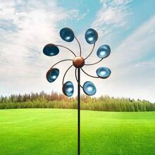 360 ° Rotating Iron Windmill - Automatic Metal Landscape Sculpture, Rural Brown Garden Decoration With Ground Insertion, Suitable For Lawn, Courtyard, Terrace - Wedding, Party, Festival Outdoor Decoration, No Electricity Required, Durable Metal Construction, Retro Charm, Smooth Bearing System, Event Planner
