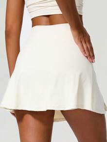 MASKERT 网球裙》女士运动半裙网球高尔夫裙户外运动半裙防眩光运动服舒适亲肤 - 杏色 - 查看 2