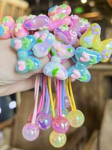 5pcs/1pc Colorful Bowknot Hair Ties, High Elasticity Tulip Hair Accessories, Double-Ended Ponytail Holders, Damage-Free, Strong Grip, Suitable For Daily Use, Hair Elastics, Hair Rubber Bands, Scrunchies, Elastic Hair Tie, Home Beauty Women Accessory Gifts ,Gifts ,Hair Rope Head Accessories