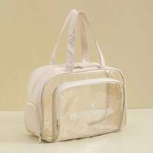 Clear PVC Waterproof Swimming Bag - Travel Handbag And Shoulder Bag - Màu be - Xem 1