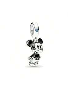 Disney 1pc Disney 100th Anniversary Enchanted Carriage Lab-Grown Rhinestone Charm Fits Bracelet Women 925 Silver Jewelry