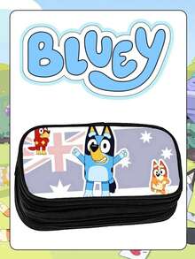 Bluey حافظة أقلام/كرتون بلوي/محمولة/أنيقة/مدمجة/جامعية/ملونة/فتاة/طالبة/عادية/ديكور حفلة/هدية