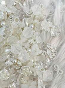 100pcs/70g Matte Blue Rose Beads Material, DIY Bracelet, Necklace, Phone Case, Jewelry, Handmade Craft, Multi-Purpose Beading, Gift For Friends, With Holes