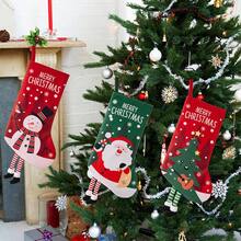 1 pièce - Décoration de fête de Noël Père Noël Bonhomme de neige Renne Petites chaussettes vintage Ornements à suspendre pour sapin de Noël Bas de Noël Sacs cadeaux Sacs à bonbons Fournitures pour célébration des fêtes, Décorations de Noël Décoration de chambre hivernale