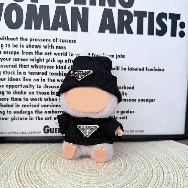 Ropa de muñeca de 17 cm - Conjunto de sudadera con capucha y gorro gris, se ajusta a muñecas de 15 cm y 17 cm