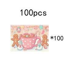 1 set/1 pieza/4 piezas/6 piezas/100 piezas Manteles individuales con estampado de hombres de jengibre y muñecos de nieve, adecuados para decoración del hogar, regalos de cumpleaños, regalos de festivales, decoraciones de cocina y fiestas, se pueden dar como regalos de Navidad