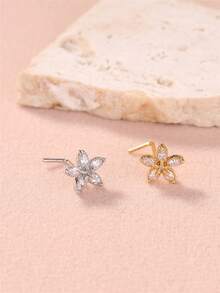 1 件/5 件可爱 L 形鼻钉戒指，适合女士女孩，独特蝴蝶花朵星星方晶锆石夏季金银色鼻环饰品派对和礼物 20G - L Shaped Pin - 查看 4