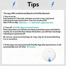 Intelligenter Luftsucher für iOS Find My (nur iOS) in der gleichen Größe wie das Original iOS-Tag + kompatibel mit AirTag-Gehäuse, Schlüsselanhänger-Silikonhalter, Artikelsucher-Schlüsselfinder für Haustiere, Taschen, Gepäck, Fahrräder, Autos, Anti-Verlust, Batterie hält 1 Jahr, MFi, Geschenk, Präsent, Feier