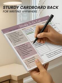 52 Sheets Weekly To Do List Notepad, (8.5"*11") Motivational Design, Goal Setting, Recipes, Production Organizer, Time Management, Work And Home School Supplies Office Supplies Gifts For Women Men Gifts - Multicolor - View 18