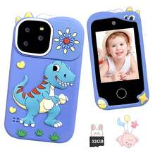 Neues Dinosaurier Kinder Smartphone Spielzeug, 2,8 Zoll HD Touchscreen Lernspielzeug mit 18 Spielen & Musikplayer, 32GB Speicher + stoßfeste Doppelhülle, bestes Halloween- und Ostergeschenk für 3-8 Jahre alte Jungen & Mädchen