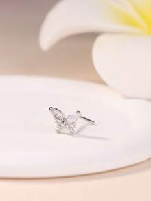 1 件/5 件可爱 L 形鼻钉戒指，适合女士女孩，独特蝴蝶花朵星星方晶锆石夏季金银色鼻环饰品派对和礼物 20G - L Shaped Pin - 查看 9