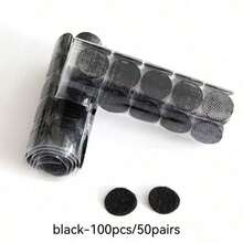 100 piezas/50 pares, 200 piezas/100 pares, 1000 piezas/500 pares de Cierres de gancho y bucle de nailon adhesivos por ambos lados de 2 cm/0.78 pulgadas, en blanco y negro, adecuados para el aula, la oficina, el hogar, de forma redonda, 2 piezas como 1 set