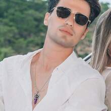 MAIBAOTA Dragon Necklace For Men Women Crystal Necklace Cool Mens Necklaces Dragon Jewelry Natural Gemstone Necklace-564022 - 01紫色-紫水晶 - 查看 5