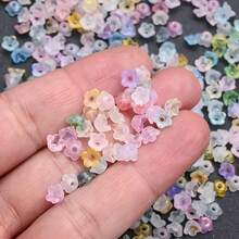 2000 件亚克力铃兰花珠，5.5x6 毫米彩色帽，适用于珠宝制作、手工工艺品用品、珠饰工艺|花卉珠饰设计|亚克力花珠 - 彩色 - 查看 9