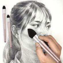 3Pcs Artist Blending Sponge Pen Washable Sketch Rubbing Sponge Brush Reusable Drawing Art Blenders Tools For Artist Professional Student Sketch Drawing Correcting Lightening And Highlight,Back To School,School Supplies