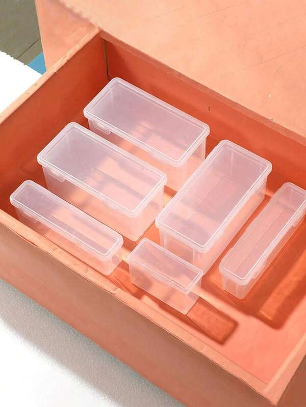 Transparent Makeup Brush Holder Set With Elastic Hair Ties, Stylish Hair Clips, Versatile Hair Accessories Box, Elegant Covered Jewelry Box, Perfect Gift Box For Holidays, Ideal For Stationery & Planner Organization, Chic And Functional Storage Solution For Beauty Enthusiasts And Fashion Lovers