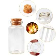 30/20/15 Pcs Beautiful Mini Clear Glass Bottles With Cork Stoppers,Spice Message Vials, DIY Wishing Bottles, Small Empty Drifting Jars,Mini Containers,For Drifting, Wishing, Candy Storage, Crystal & Gravel Decoration, Round Glass Vials, For Birthday,Wedding Party,Home Decoration Favors,Art Crafts, Wedding Party Favors, Home Decor