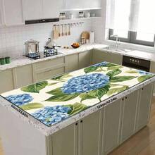 1 Stück Blau Hortensie & Grün Blatt Muster Saugfähige Matte, Küchen Arbeitsplatten Geschirr Abtropfmatte mit Gummiboden, Party Dekoration, Super Saugfähig Flecken verbergend Teller Abtropfmatte, Saugfähig Weich Diatomeenerde mit Gummi Rückseite Multifunktions Küchen & Heim Matte, Geeignet für Kaffeemaschine Geschirrständer Schnell Trocknende Matte, Küchen Arbeitsplatte Kaffeetasse Geschirr Abtropfmatte